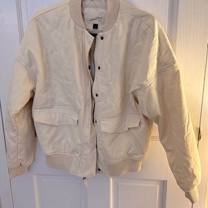 Cream Bomber Jacket